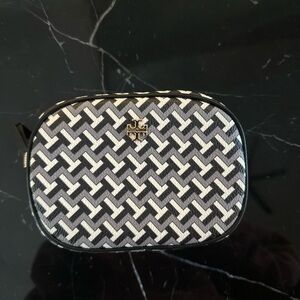 Tory Burch Black and White Woven Pouch